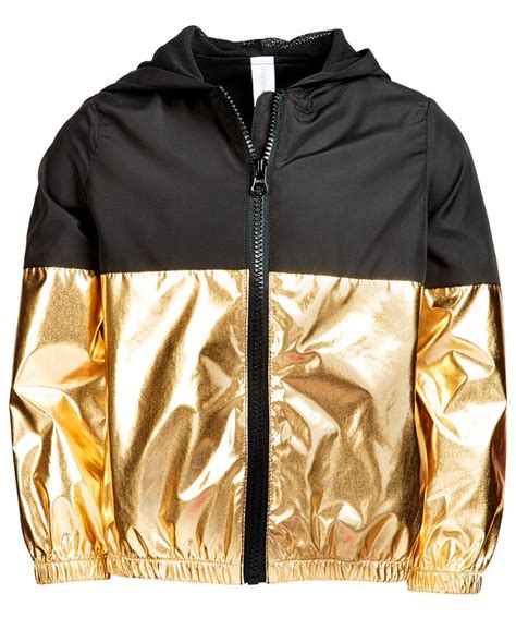 Ideology Big Girls Metallic Colorblocked Zip Up Hooded Jacket Created