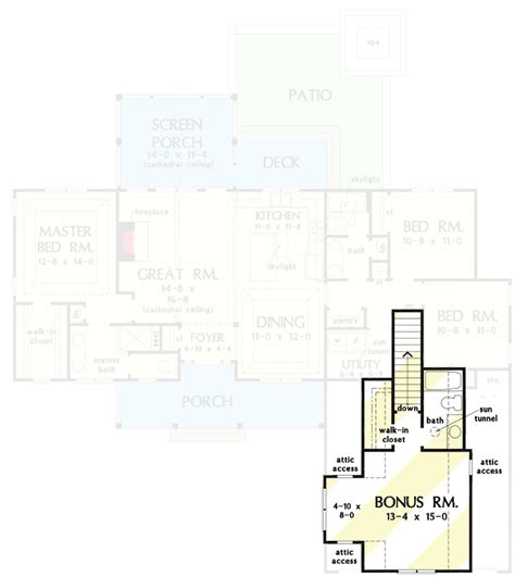 Bed Craftsman House Plan With Bonus Room Gdn Architectural