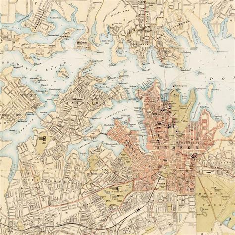 Old Map of Sydney and Suburbs 1890 Australia Vintage Map Wall Map Print | Old map, Beautiful ...