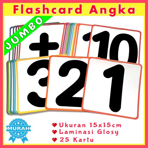 Jual Flashcard JUMBO ANGKA Kartu Pintar Belajar Angka Jumbo FlashCard