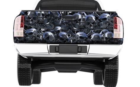 Chrome skulls Truck Tailgate wrap | Xtreme Digital GraphiX