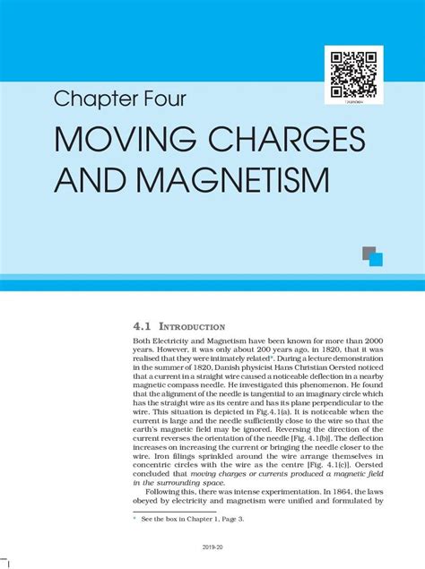 Rbse Book Class 12 Physics Chapter 4 Moving Charges And Magnetism Hindi English Medium Pdf