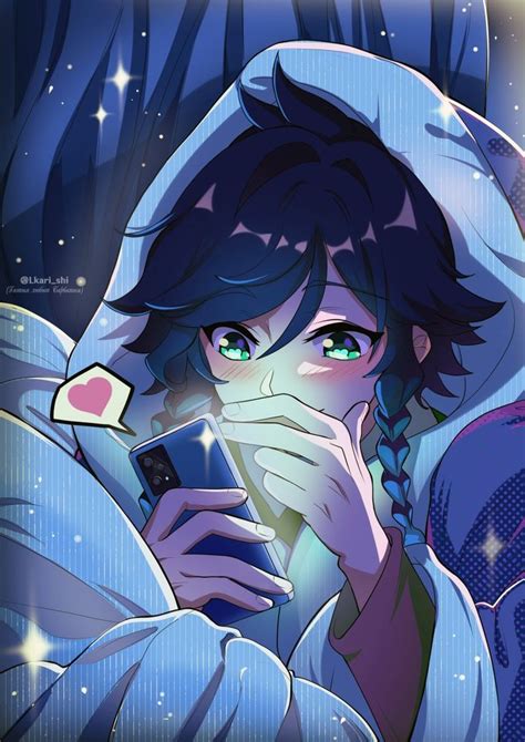 Safebooru 1boy Absurdres Black Hair Blanket Blue Hair Blush Braid