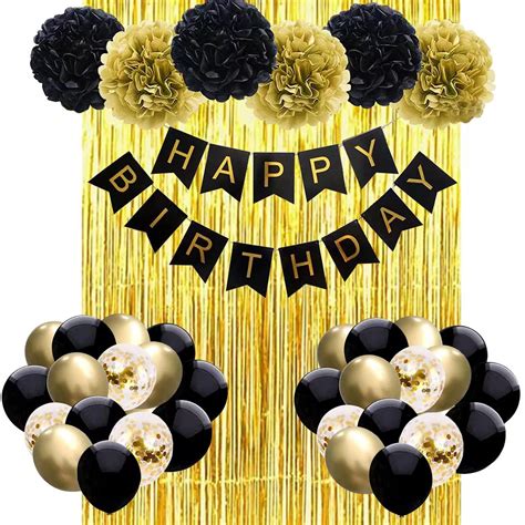 Buy Black Gold Birthday Decorations For Men Women Black Gold Confetti