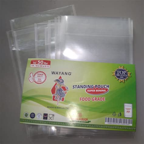 Jual Standing Pouch Transparan Plastik Ziplock Wayang Ukuran X Cm