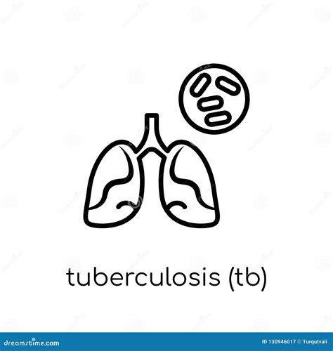 结核病tb象 时髦现代平的线性传染媒介tubercu 向量例证 插画 包括有 医院 疾病 130946017