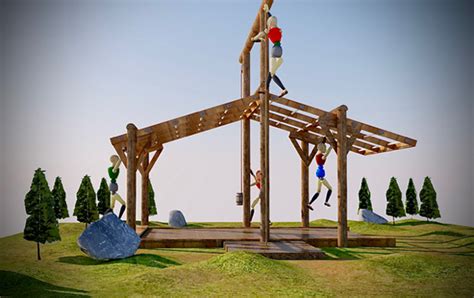 Pitched Monkey Bars With Rope Climb And Hurc Hoist On Behance