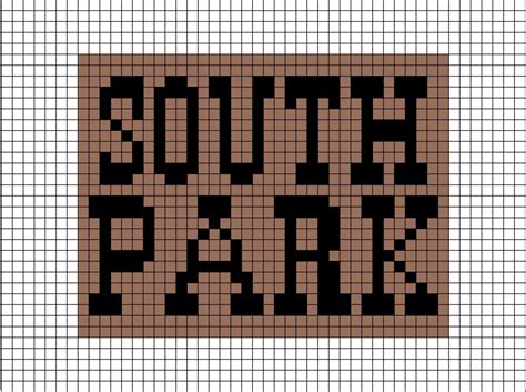 A Pixel Art Template Of The 1997 South Park Logo Without The Stick At