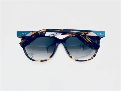 New Furla Tortoise Cats Eye Lucite Sunglasses Geometric Temple Sfu137 54 16 135 Ebay