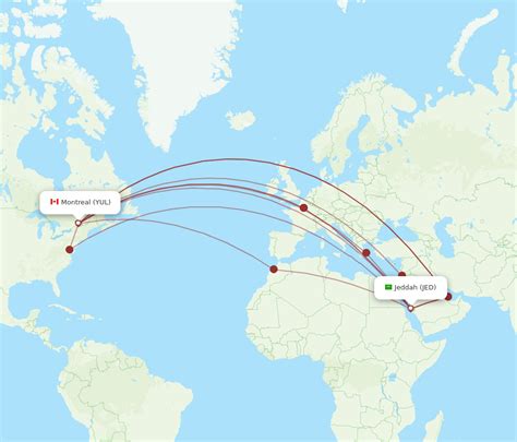 All Flight Routes From Montreal To Jeddah YUL To JED Flight Routes