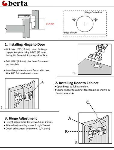 Berta 30 Pieces 1 1 4 Inch Overlay Face Frame Soft Closing Hinges