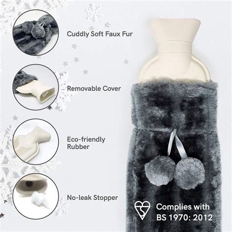 Buy Extra Long Hot Water Bottle With Cover Luxury Wearable Fluffy Neck