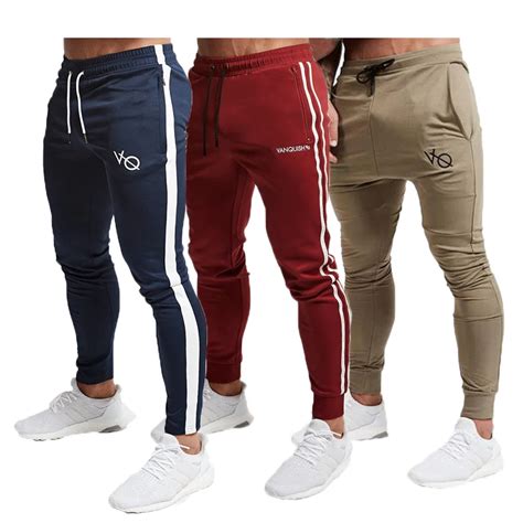 2018 Fitness Joggers Men Quick Dry Running Pants Men Cotton Bodybuilding Sweatpants Sport