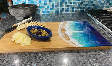 Resin Ocean Charcuterie Board Cutting Board Resin Serving Board 17 3