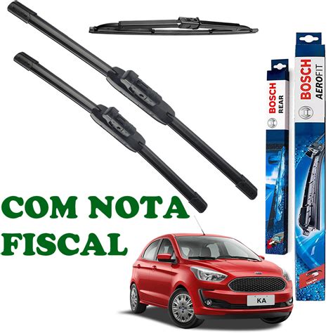 KIT 3 Palheta Limpador Parabrisa Bosch Ford Ka Hatch 2014 2015 2016