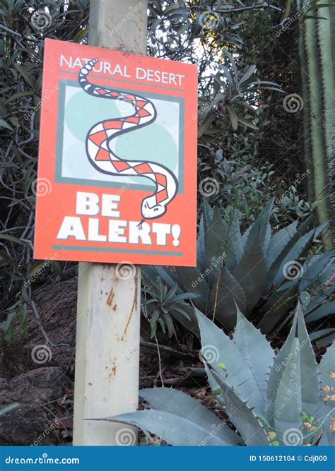Rattlesnake Warning/caution Sign At Park Stock Image | CartoonDealer