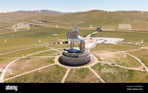 9th July, 2019: Aerial view of the Genghis Khan Equestrian Statue ...