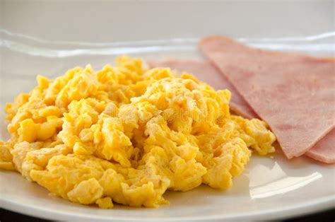 American Breakfast With Scrambled Egg Stock Photo Image Of American