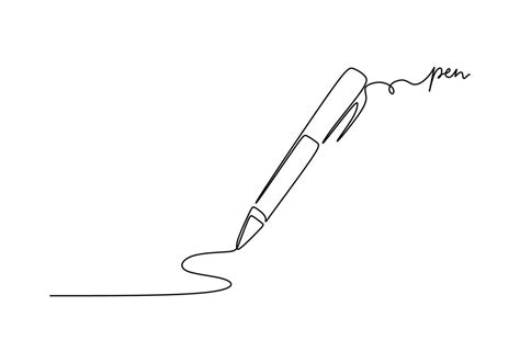 Pen School Education Object One Line Drawing Continuous Design