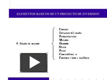 PPT ELEMENTOS BASICOS DE UN PROYECTO DE INVERSION PowerPoint