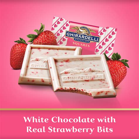 Ghirardelli Strawberry Bark Chocolate Squares For Valentines 79 Oz Bag