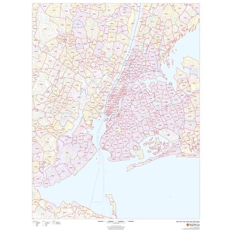 New York City New York Zip Codes By Map Sherpa The Map Shop