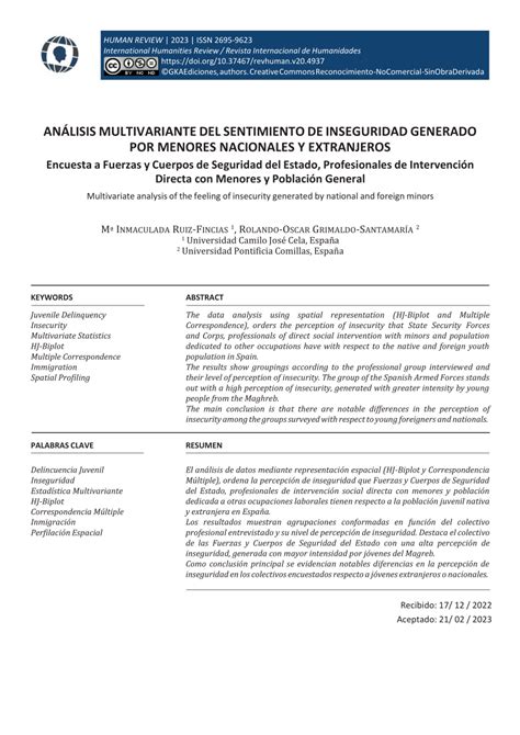 Pdf An Lisis Multivariante Del Sentimiento De Inseguridad Generado