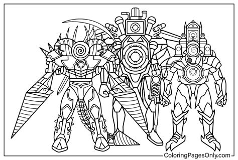 Upgraded Titan Drill Man, Titan ClockMan Coloring Page - Free Printable ...