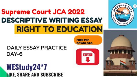 Supreme Court Jca Exam Descriptive Writing Essay On Right To