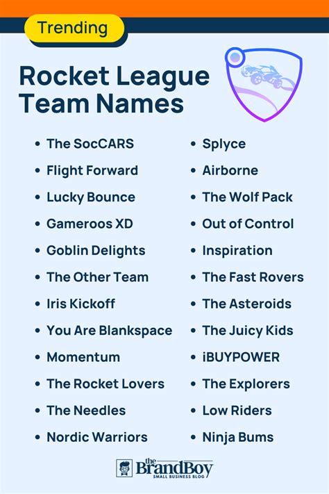 600 Cool Rocket League Team Names Ideas Generator Brandboy