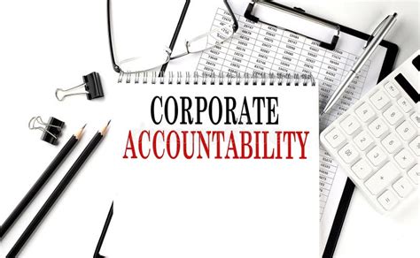 Corporate Accountability Word On Notepad With Clipboard Chart And