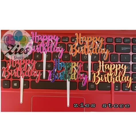 Jual Cake Topper Happy Birthday Tusukan Hiasan Kue Hbd Sambung