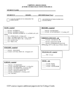 Fillable Online Ccp Courses Require Additional Paperwork For College