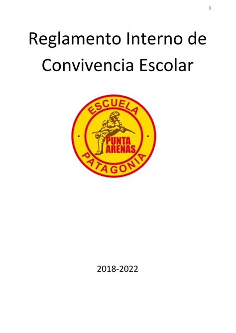 Pdf Reglamento Interno De Convivencia Escolar · El Siguiente Manual De Convivencia Se