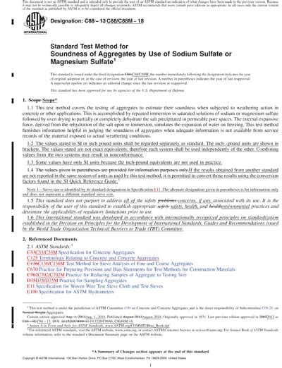 Astm C88c88m 18 Red Standard Test Method For Soundness Of Aggregates