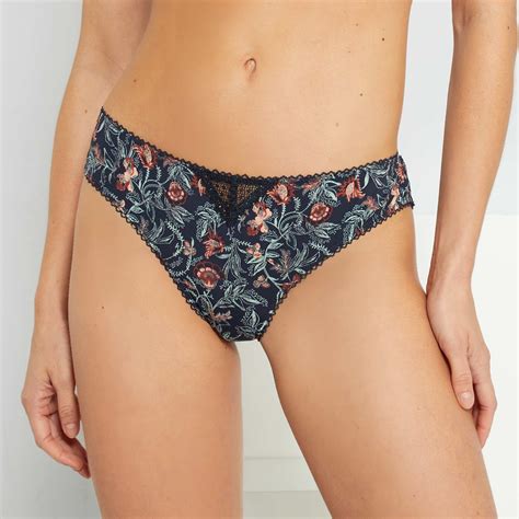 Cuecas Para Mulher Em Microfibra Estampada E Renda Lingerie Do S At