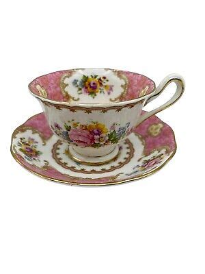 Royal Albert LADY CARLYLE Avon Shape Teacup Cup Saucer Set Rare Early