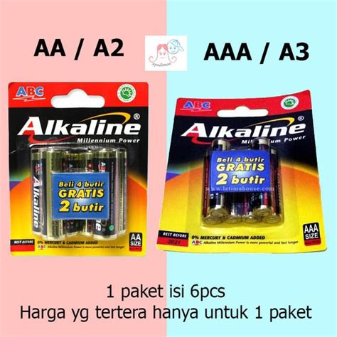 Jual Baterai Abc Alkaline Aa Aaa A A Battery Pcs Isi