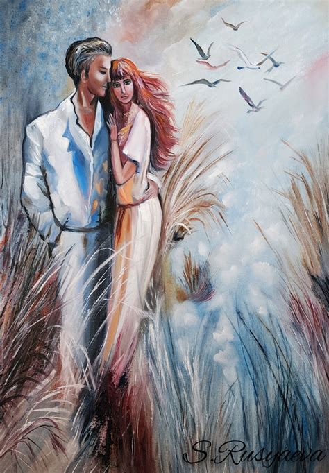 Loving Couple in Romantic Date Oil on Canvas Romantic Couple - Etsy