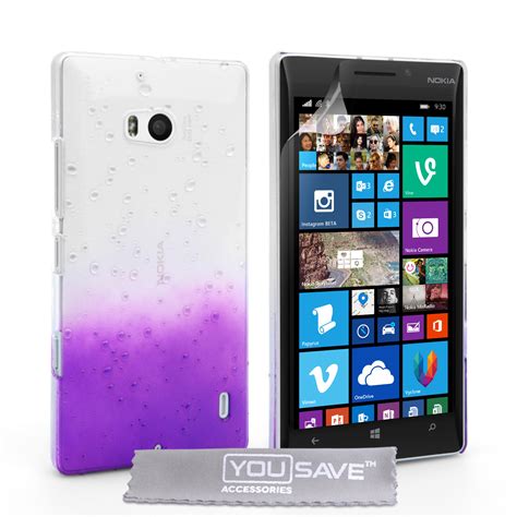 Yousave Accessories Nokia Lumia Raindrop Hard Case Purple Clear