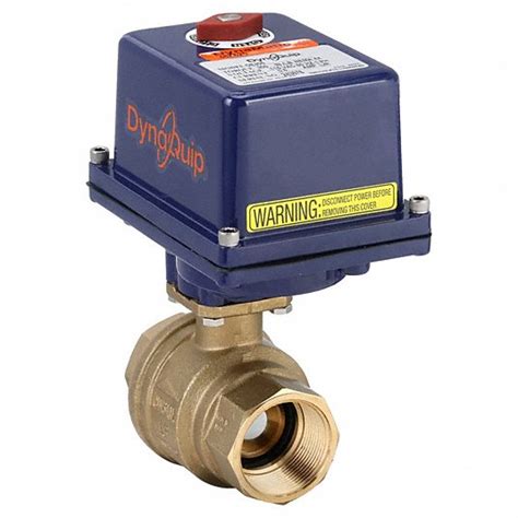 Dynaquip Controls 1 1 2 In Brass Electrically Actuated Two Way Ball Valve 46z626 Ehg27ate25