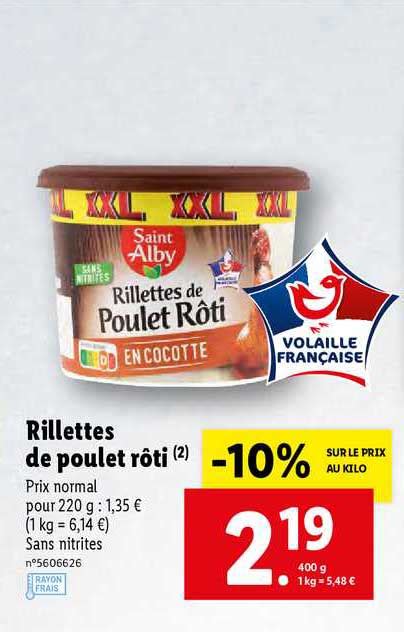 Offre Rillettes De Poulet Rôti Saint Alby chez Lidl