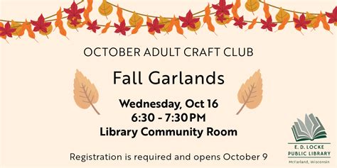 Adult Craft Club Ed Locke Public Library