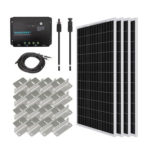 Renogy 400-Watt 12-Volt Off-Grid Solar Starter Kit w/ 4-Piece 100W ...