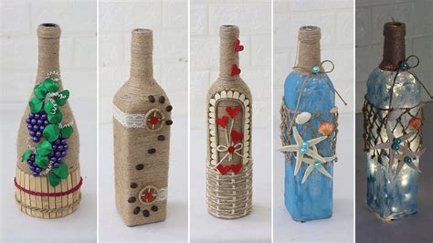 5 Jute Bottle Decoration Ideas Home Decorating Ideas Easy 2 YouTube