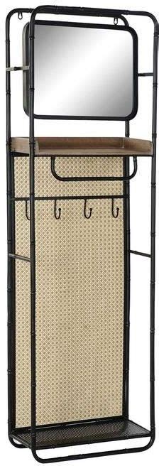 Dkd Home Decor Wieszak Na Ubrania Lustro Czarny Drewno Metal Rattan