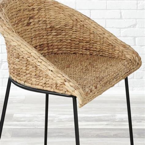 Stylewell Natural Woven Hyacinth Bar Stool With Low Back St Nblk