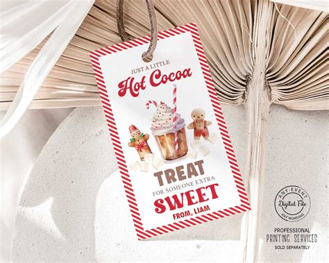 Hot Chocolate Treat For Someone Sweet Christmas Gift Bag Tag Hot