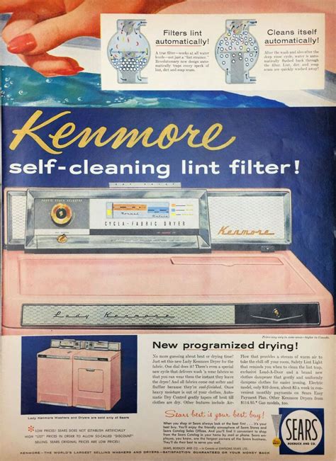 Original Sears Lady Kenmore Pink Washer And Dryer Vintage Ad