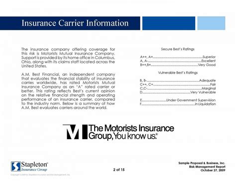 Insurance Proposals Templates Financial Report